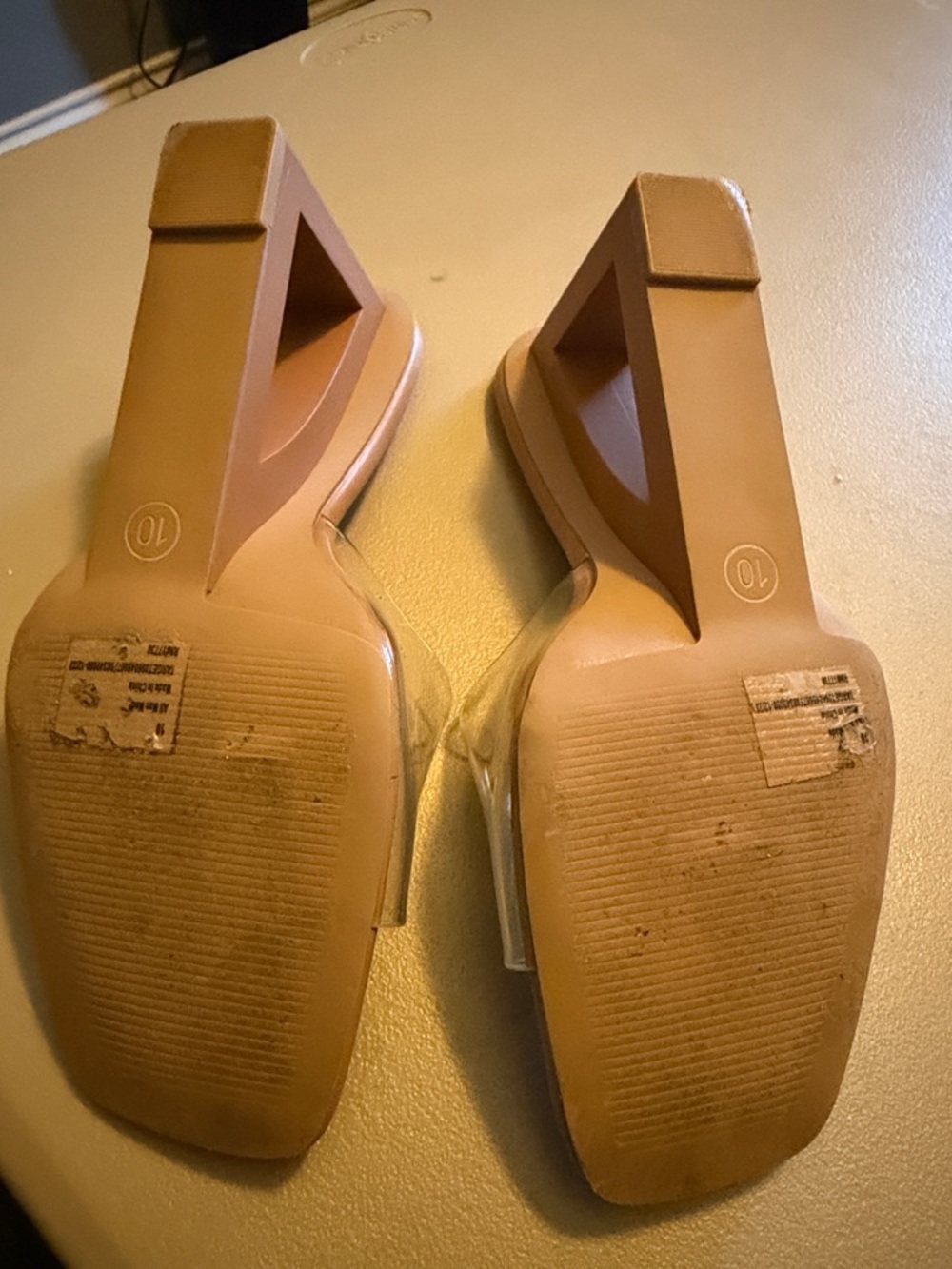 a new day Tan Slip-On Mules with Clear Strap - Picture 4 of 6